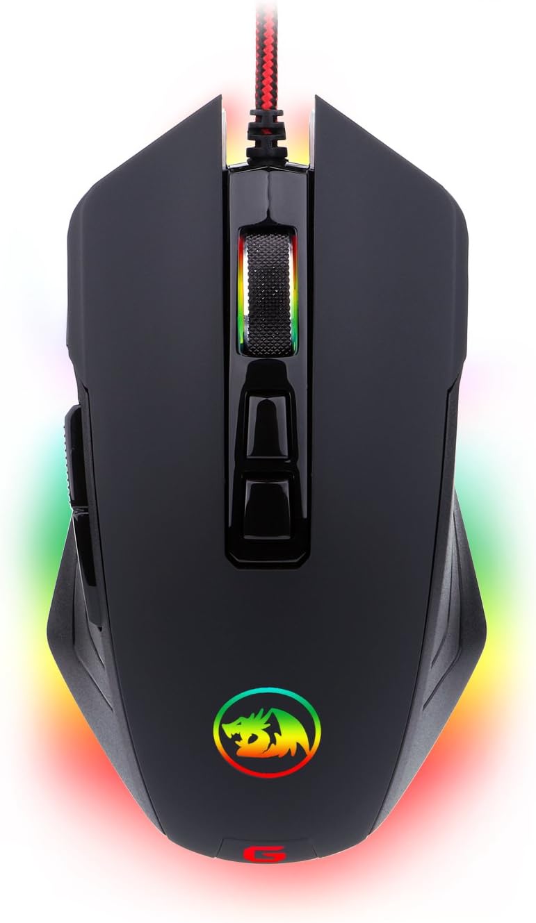 Redragon M715 Dagger 2 RGB Gaming Mouse LED Backlit Wired MMO, Ergonomic High-Precision Programmable with 7 RGB Backlight Modes up to 10000 DPI User Adjustable for PC Computer Redragon M715 Dagger 2 RGB Gaming Mouse LED Backlit Wired MMO, Ergonomic High-Precision Programmable with 7 RGB Backlight Modes up to 10000 DPI User Adjustable for PC Computer